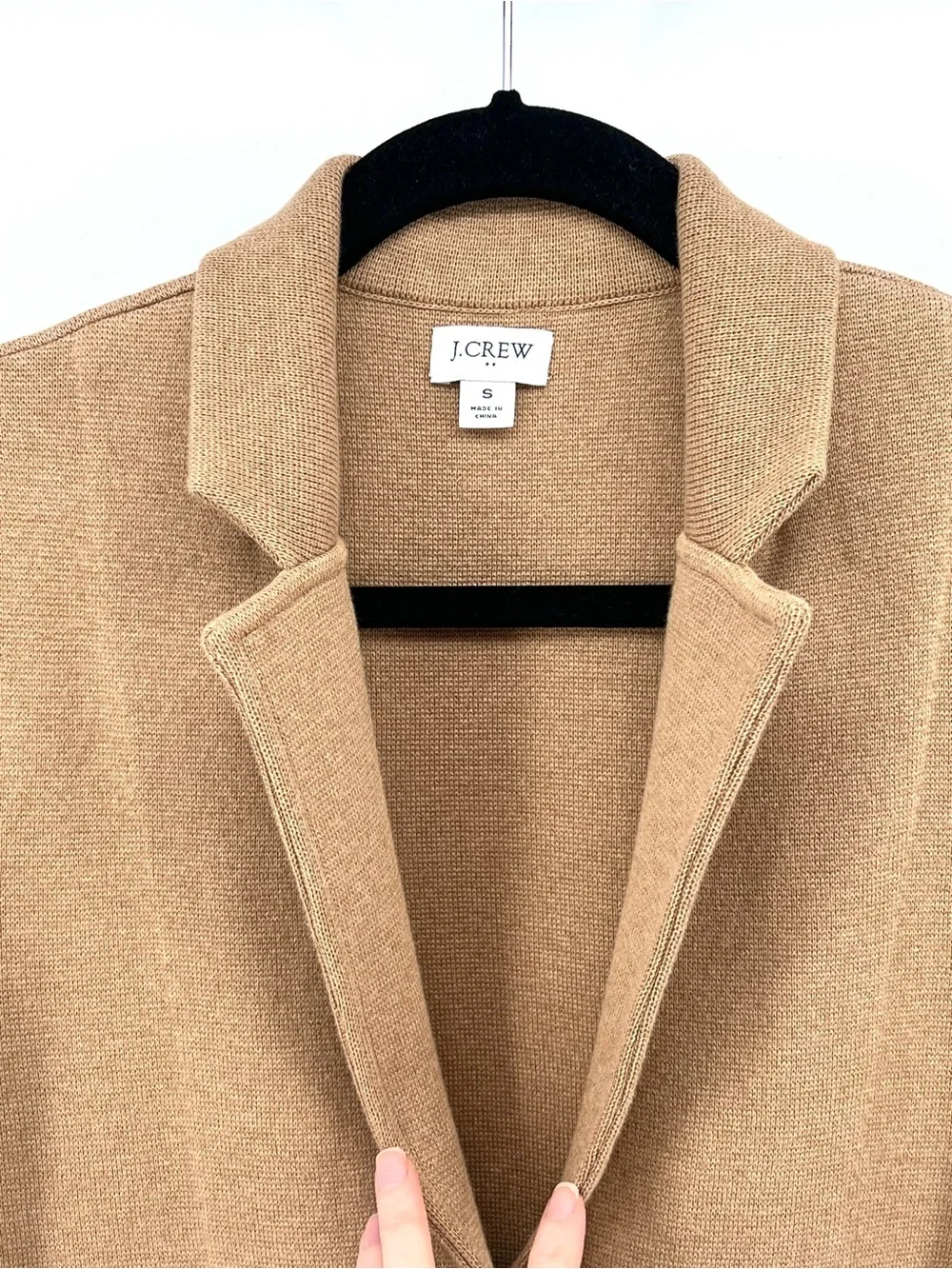 J Crew Schoolboy sweater blazer Cardigan Sz S Acorn Tan Academia Classic Preppy